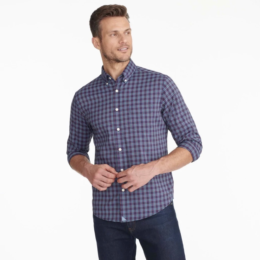 Untuckit Martinet Stretch Performance Button Down Dress Shirt XL